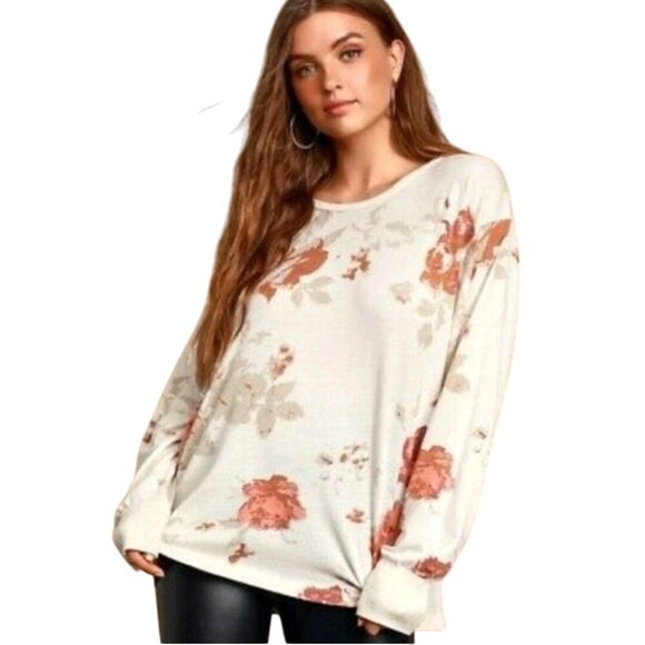 Free People We The Free Arielle Soft Oversized Watercolor Jersey Size L - Picture 4 of 7